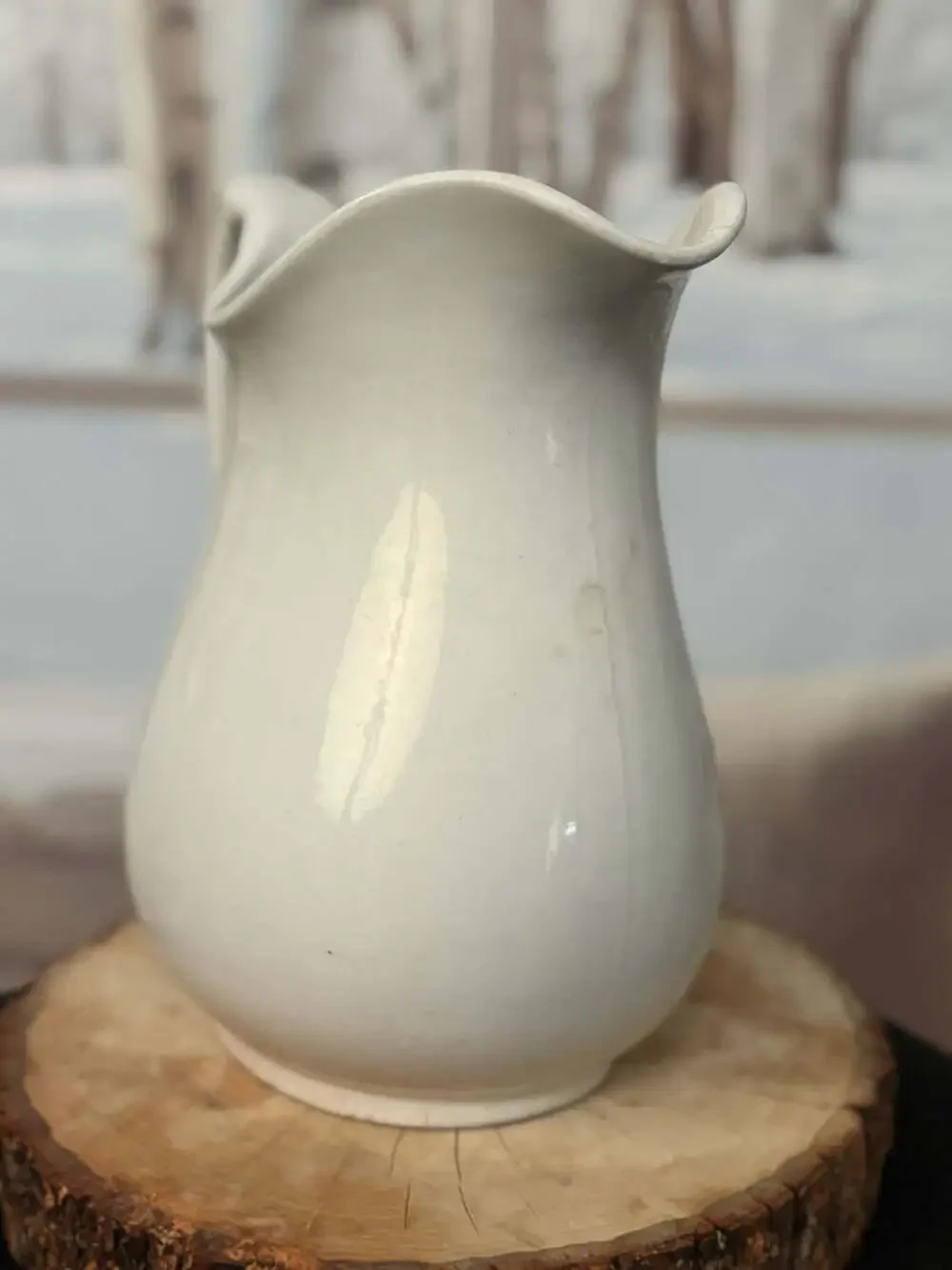 Antique White Ironstone Pitcher